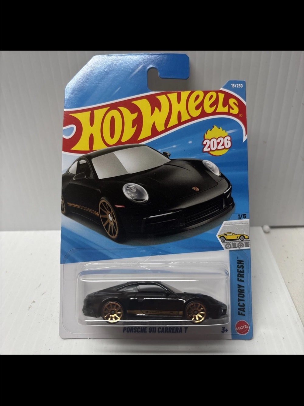 2026 Hot Wheels Factory Fresh, Porsche 911 Carrera T Black #15/250